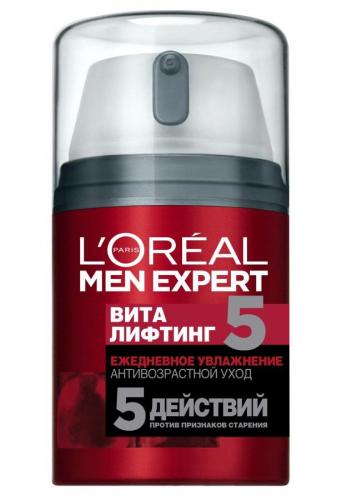 Лореаль Антивозрастной уход &quot;Виталифтинг 5 Ежедневное увлажнение&quot;, 50 мл (L'Oreal Paris, Men expert)