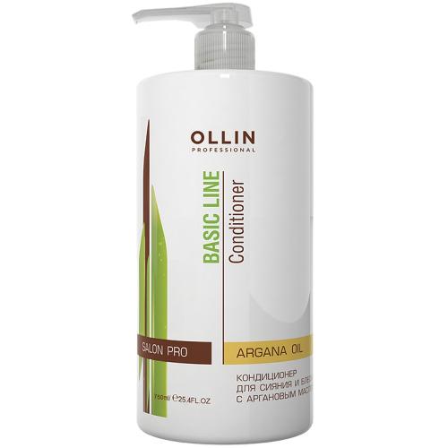 Оллин Кондиционер для сияния и блеска с аргановым маслом, 750 мл (Ollin Professional, Уход за волосами, Basic Line), фото-2