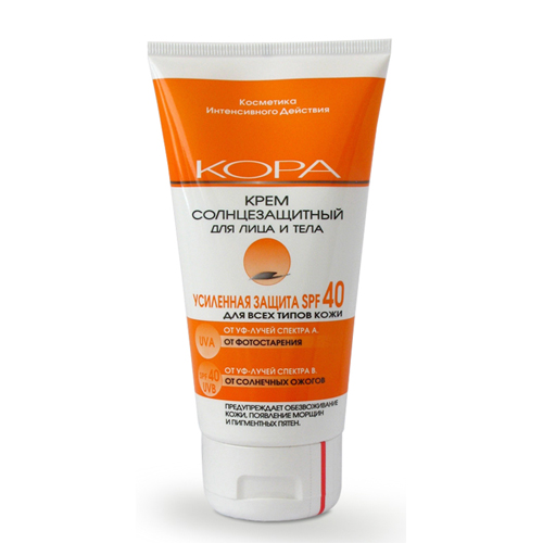 Крем солнцезащитный SPF 40 для лица и тела, 150 мл (Кора, Солнце)