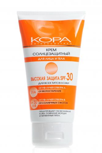 Крем солнцезащитный SPF 30 для лица и тела, 150 мл (Кора, Солнце), фото-3