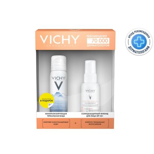 Виши Подарочный набор (солнцезащитный флюид SPF50+ 40 мл + термальная вода 50 мл) (Vichy, Capital Soleil)