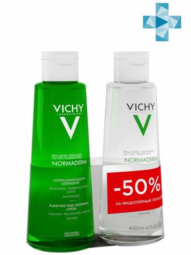 Виши Набор: Лосьон сужающий поры, 200 мл + Мицеллярный лосьон, 200 мл (Vichy, Normaderm)