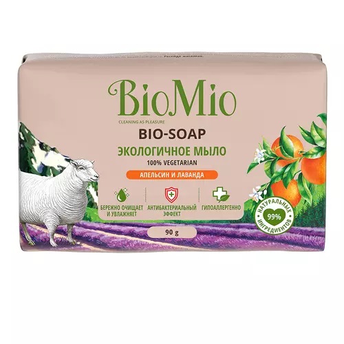 БиоМио Набор (влажные салфетки 15 шт + туалетное мыло 2 шт + натуральное мыло) (BioMio, Мыло), фото-4