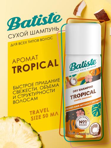 Батист Сухой шампунь для волос Tropical с ароматом тропических фруктов, 50 мл (Batiste, Fragrance), фото-2