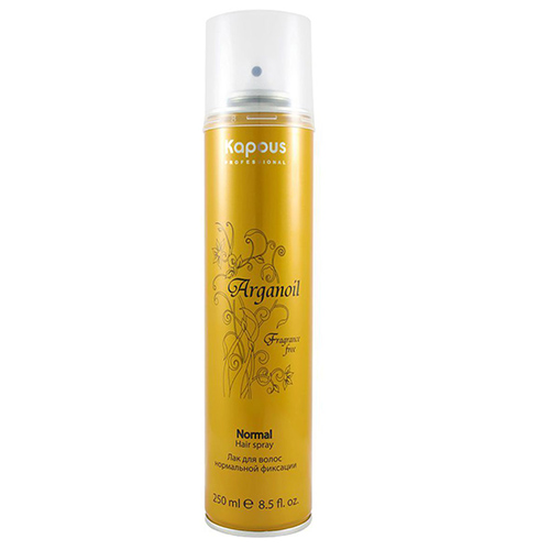 Капус Профессионал Лак аэрозольный для волос нормальной фиксации с маслом арганы, 500 мл (Kapous Professional, Fragrance free, Arganoil)