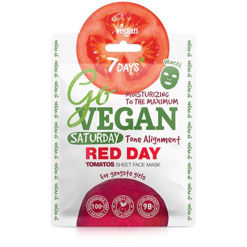Тканевая tomato маска для лица Saturday Red Day, 25 г (, Go Vegan)
