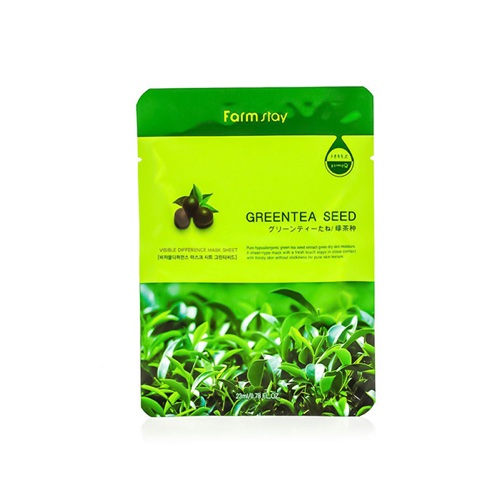 Фармстей Тканевая маска с натуральным экстрактом семян зеленого чая, 23 мл (Farmstay, Для лица)