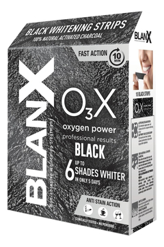 Бланкс Отбеливающие полоски с углем Whitening Strips Black, 6 шт (Blanx, Специальный уход Blanx)