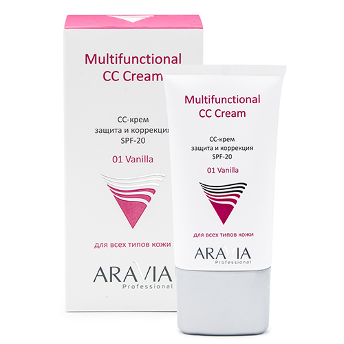 Аравия Профессионал СС-крем защитный SPF-20 Multifunctional CC Cream оттенок Vanilla 01, 50 мл (Aravia Professional, Aravia Professional, Уход за лицом)