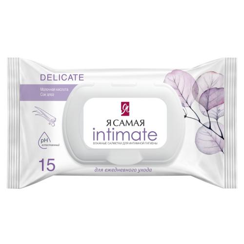 Влажные салфетки с алоэ для интимной гигиены Intimate, 15 шт (Я Самая, )