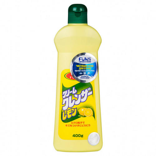 Фанс Чистящий крем для удаления трудновыводимых загрязнений без царапин с ароматом лимона, 400 мл (Funs, Для уборки)