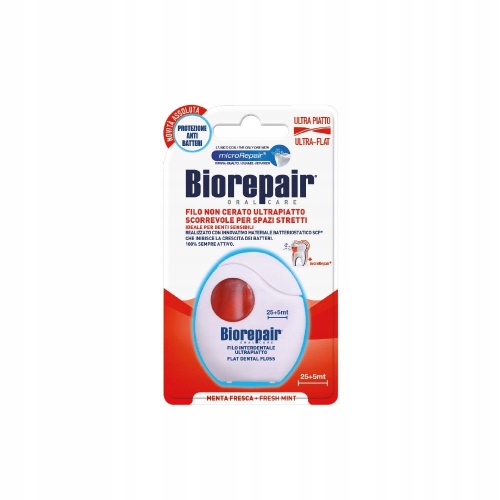 Биорепейр Ультра-плоская зубная нить Filo Non Cerato Ultrapiatto без воска, 25+5 м (Biorepair, Уход за зубами)
