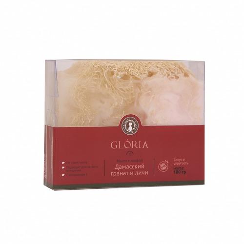 Мыло с люфой Дамасский гранат и личи, 100 гр (Gloria Home)