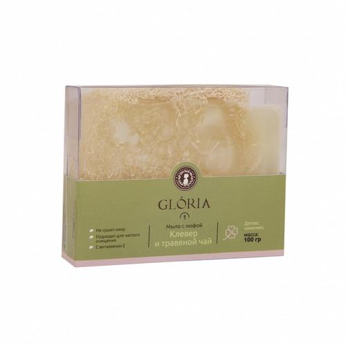 Мыло с люфой Клевер и травяной чай, 100 гр (Gloria Home)
