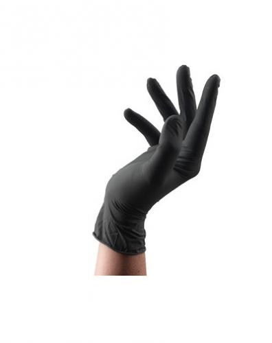 Латексные черные перчатки, 100 шт-S (Перчатки)