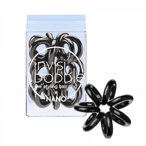 Инвизибабл Резинка для волос invisibobble NANO True Black (с подвесом) черный (Invisibobble, Nano)