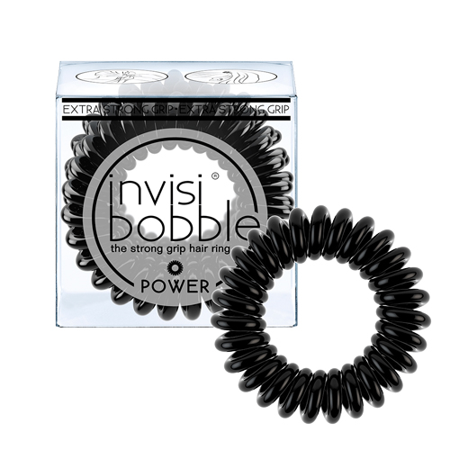 Инвизибабл Резинка-браслет для волос invisibobble POWER True Black (с подвесом) черный (Invisibobble, Power)