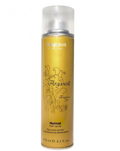 Капус Профессионал Лак аэрозольный для волос нормальной фиксации с маслом арганы 250 мл (Kapous Professional, Fragrance free)