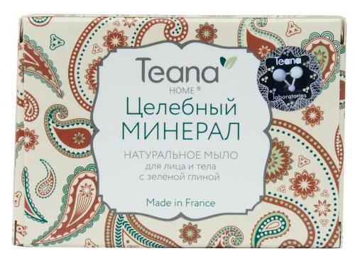 Теана Целебный минерал Натуральное мыло для жирной и проблемной кожи лица и тела с зелёной глиной 100 гр (Teana, Натуральное мыло ручной работы), фото-2