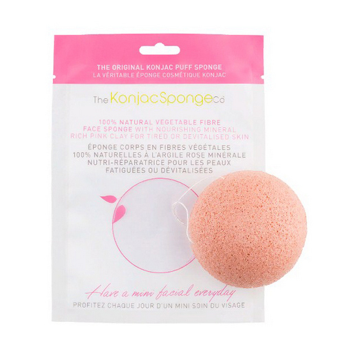 Спонж Premium Facial Puff для умывания лица с розовой глиной для чувствительной кожи, 1 шт (, Sponge)