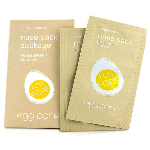 Полоски с яичным экстрактом для очищения кожи носа от черных точек 7 шт (Egg Pore)