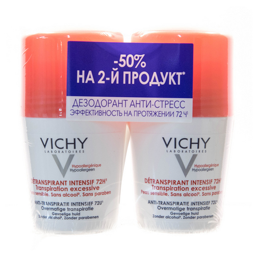 Виши Шариковый дезодорант &quot;Анти-стресс&quot; 72 часа против избыточного потоотделения, 50 мл (Vichy, )