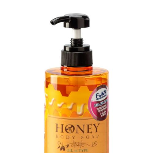 Фанс Гель для душа увлажняющий с экстрактом меда и маслом жожоба Honey Oil, 500 мл (Funs, Для тела), фото-2