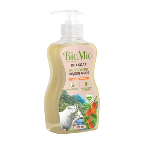 БиоМио Жидкое мыло с маслом абрикоса Смягчающее, 300 мл (BioMio, Мыло), фото-2
