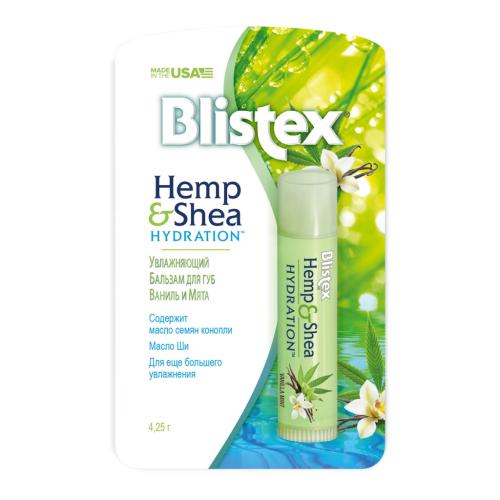 Блистекс Бальзам для губ Hemp&amp;Shea Ваниль с мятой, 4,25 г (Blistex, Уход за губами)