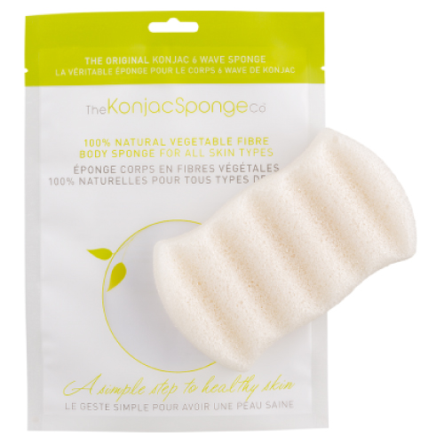 Конняку - Спонж для мытья тела Premium Six Wave Body Puff Pure White 100% ()