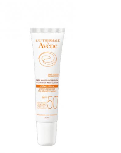 Авен Солнцезащитный крем SPF 50 с минеральным экраном для чувствительных зон 15 мл (Avene, Suncare), фото-3