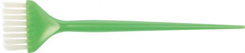 Кисть для окрашивания зеленая, с белой прямой  щетиной, узкая 45 мм
