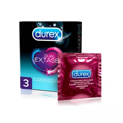 Дюрекс Презервативы Dual Extase, 3 шт (Durex, Презервативы)