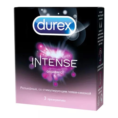Дюрекс Презервативы Intense Orgasmic рельефные, 3 шт (Durex, Презервативы)
