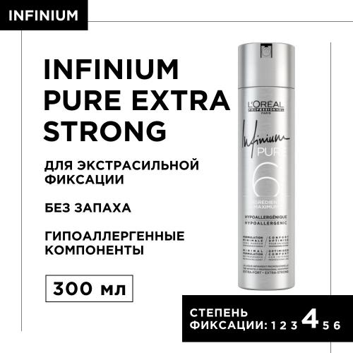 Лореаль Профессионель Лак Pure Extra Strong экстрасильной фиксации, 300 мл (L'Oreal Professionnel, Стайлинг, Infinium), фото-2