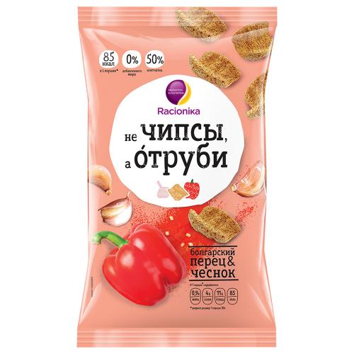 Рационика Отруби хрустящие, болгарский перец и чеснок, 90 г (Racionika, )