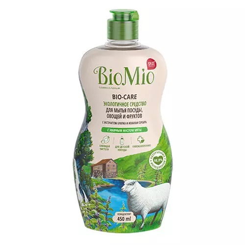 БиоМио Средство с эфирным маслом мяты для мытья посуды, 2 х 450 мл (BioMio, Посуда), фото-4