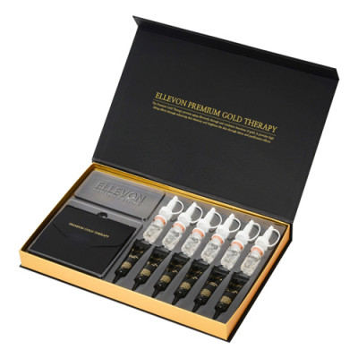 Эллевон Набор Premium Gold Therapy: золотые листы + омолаживающие ампулы + маски (Ellevon, Маски)