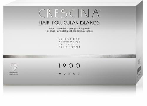 Кресцина Комплекс для женщин Follicular Islands 1900 (лосьон для стимуляции роста волос №10 + лосьон против выпадения волос №10) (Crescina, Crescina 1900)