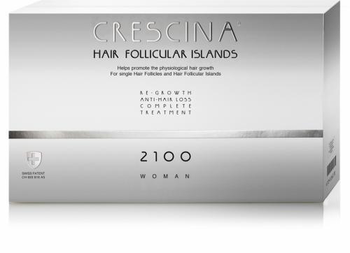 Кресцина Комплекс для женщин Follicular Islands 2100 (лосьон для стимуляции роста волос №20 + лосьон против выпадения волос №20) (Crescina, Crescina 2100)