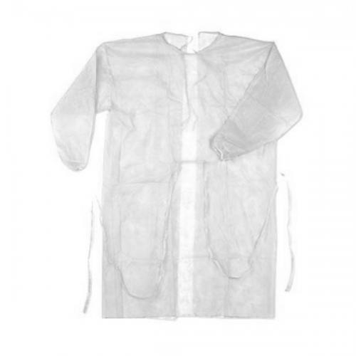 Халат на завязках спанбонд белый, размер XL (Чистовье, Расходные материалы и одежда для процедур, Халаты)