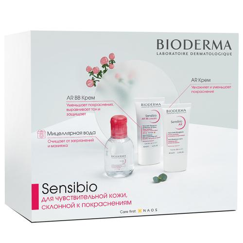 Биодерма Подарочный набор для чувствительной кожи (увлажняющий крем AR 40 мл + BB-крем AR 40 мл + мицеллярная вода 100 мл) (Bioderma, Sensibio)