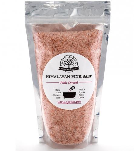 Солт оф зе Ёрс Розовая гималайская соль мелкая Himalayan Pink Salt, 1 кг (Salt of the Earth, Для ванны)