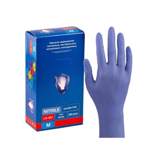 Фиолетовые медицинские перчатки Safe&amp;Care нитрил , размер М, 1 х 100 шт (Чистовье, Расходные материалы для рук и ног, Одноразовые перчатки)