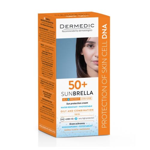 Дермедик Набор для жирной и комбинированной кожи (солнцезащитный крем SPF 50+, 50 мл + Мицеллярная вода Гидреин 3 Гиалуро, 100 мл) (Dermedic, Sunbrella), фото-7