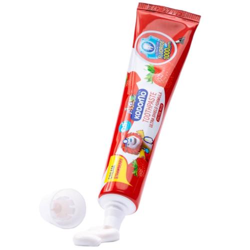 Лион Тайланд Зубная паста для детей с 6 месяцев с ароматом клубники, 40 г (Lion Thailand, Kodomo), фото-4