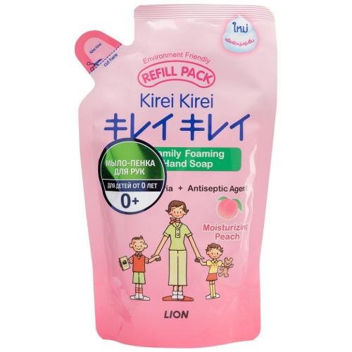 Лион Тайланд Детское мыло-пенка для рук от 0 до 3 лет &quot;Розовый персик&quot;, запасной блок, 200 мл (Lion Thailand, Kirei Kirei)