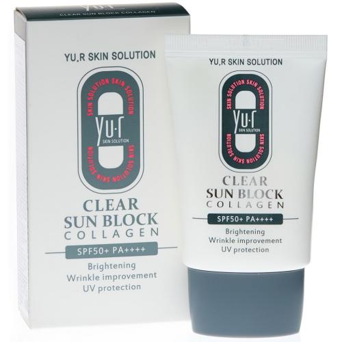 Ю.А Солнцезащитный крем Clear Sun Block Collagen SPF50, 30 мл (Yu.R, )