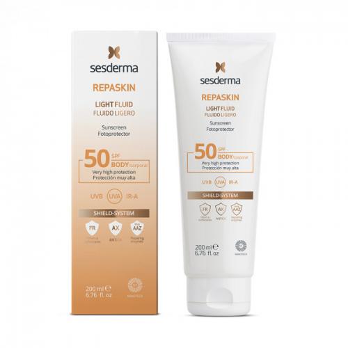 Сесдерма Нежный солнцезащитный флюид для тела Light Fluid Body SPF 50, 200 мл (Sesderma, Repaskin)