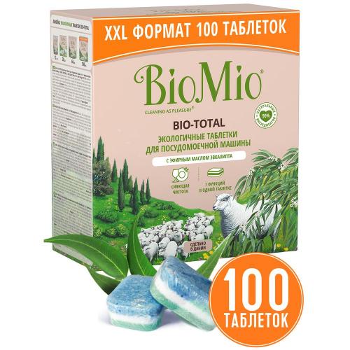 БиоМио Таблетки для посудомоечной машины с эфирным маслом эвкалипта, 100 шт (BioMio, Посуда)